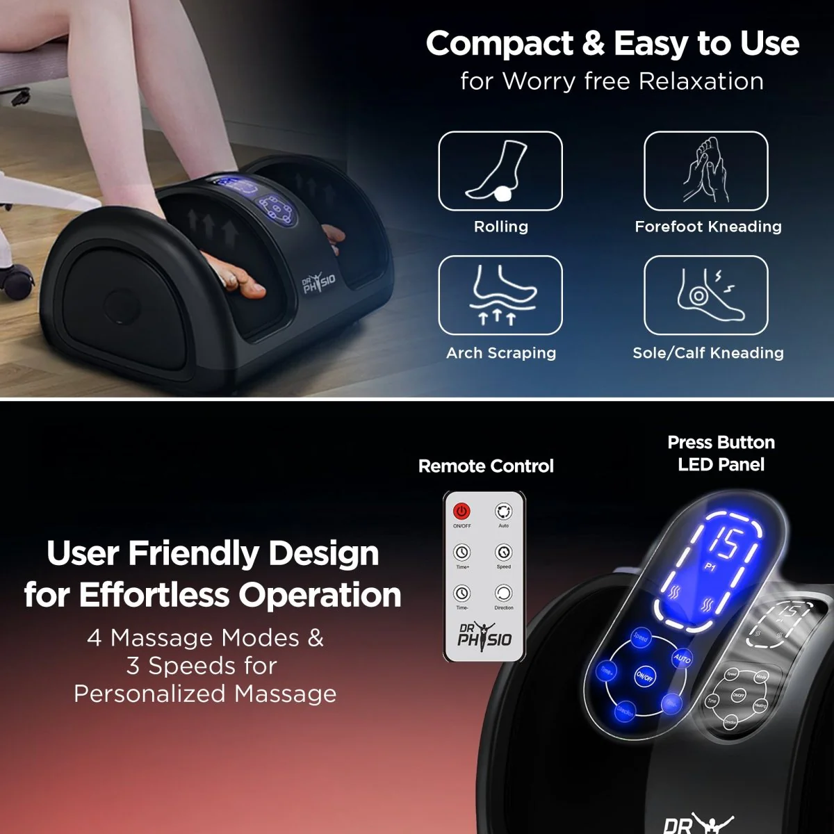 Dr Physio USA Bliss Shiatsu Electric Foot Massage Machine 1045 - Image 3