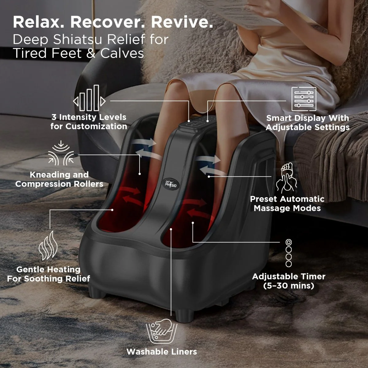 Dr Physio USA Grandmaster Foot & Calf Massager 1053 - Image 3
