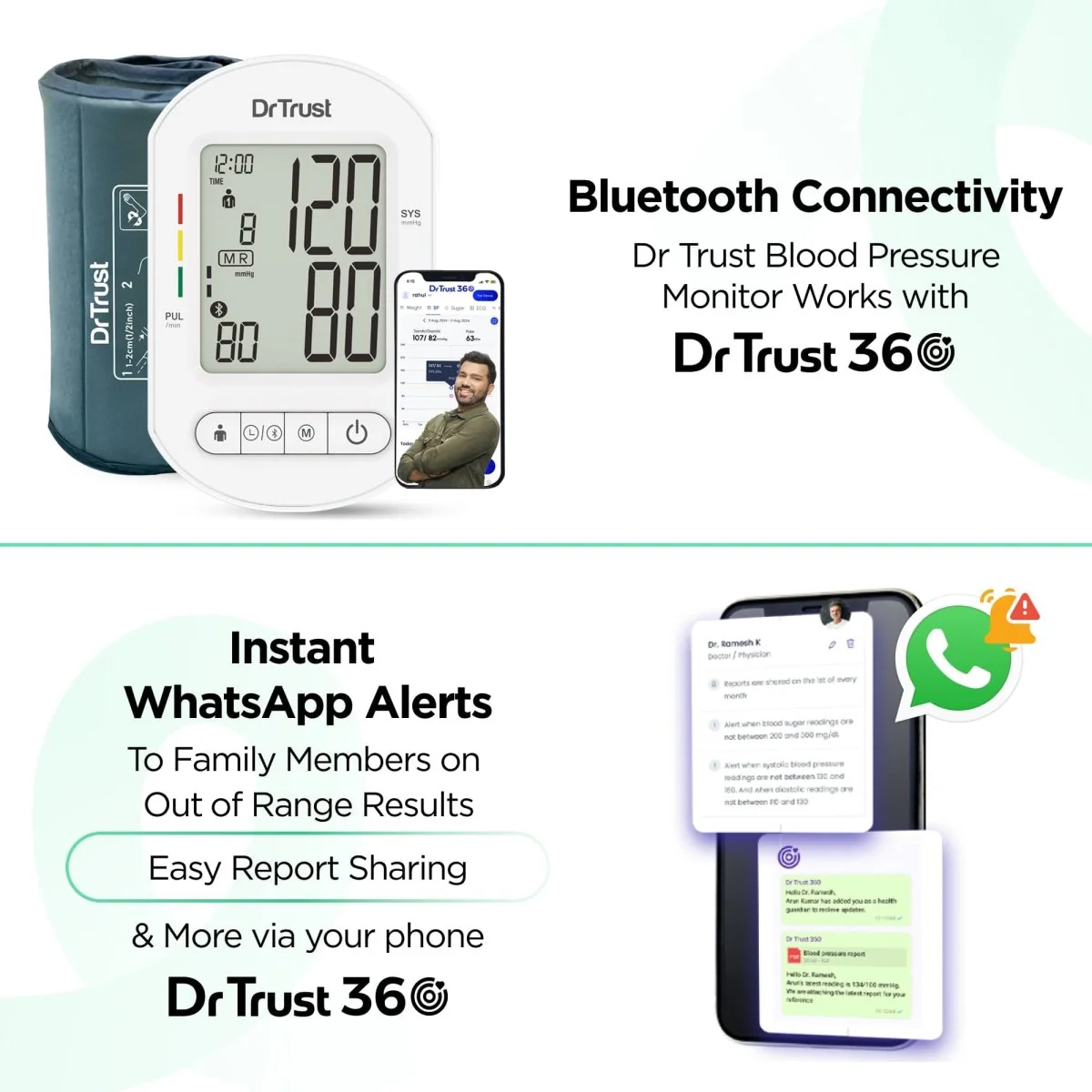 Dr Trust USA Blood Pressure Monitor Core Model with Bluetooth 124 - Image 3