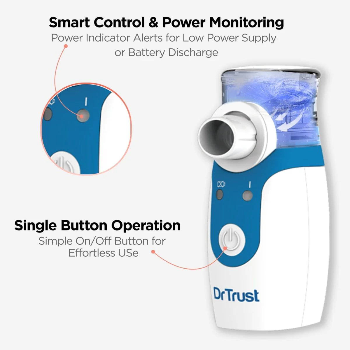 Dr Trust USA Portable Ultrasonic Mesh Nebulizer 404 - Image 3