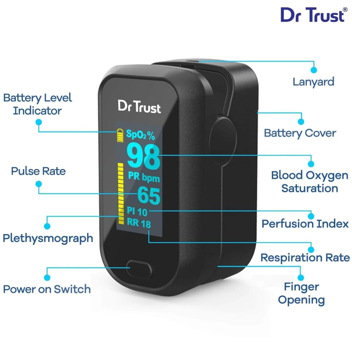 Dr Trust USA Finger Tip Pulse Oximeter Professional 210 - Image 5