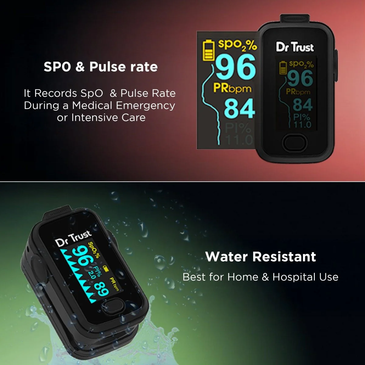 Dr Trust USA Signature Fingertip Pulse Oximeter 201 (Black) - Image 4