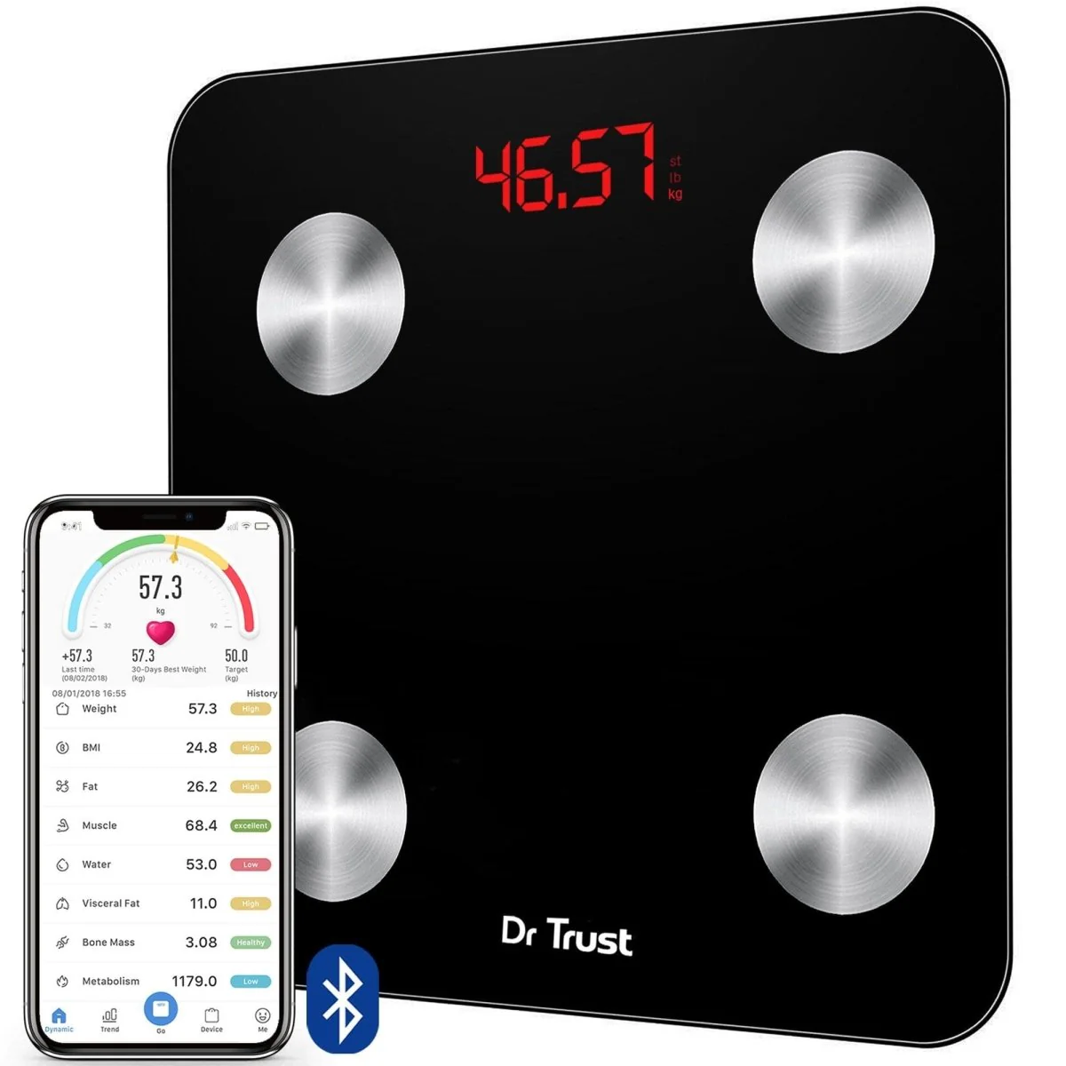 Dr Trust USA Rechargeable Smart Body Composition Analyzer Fat Scale - Image 3