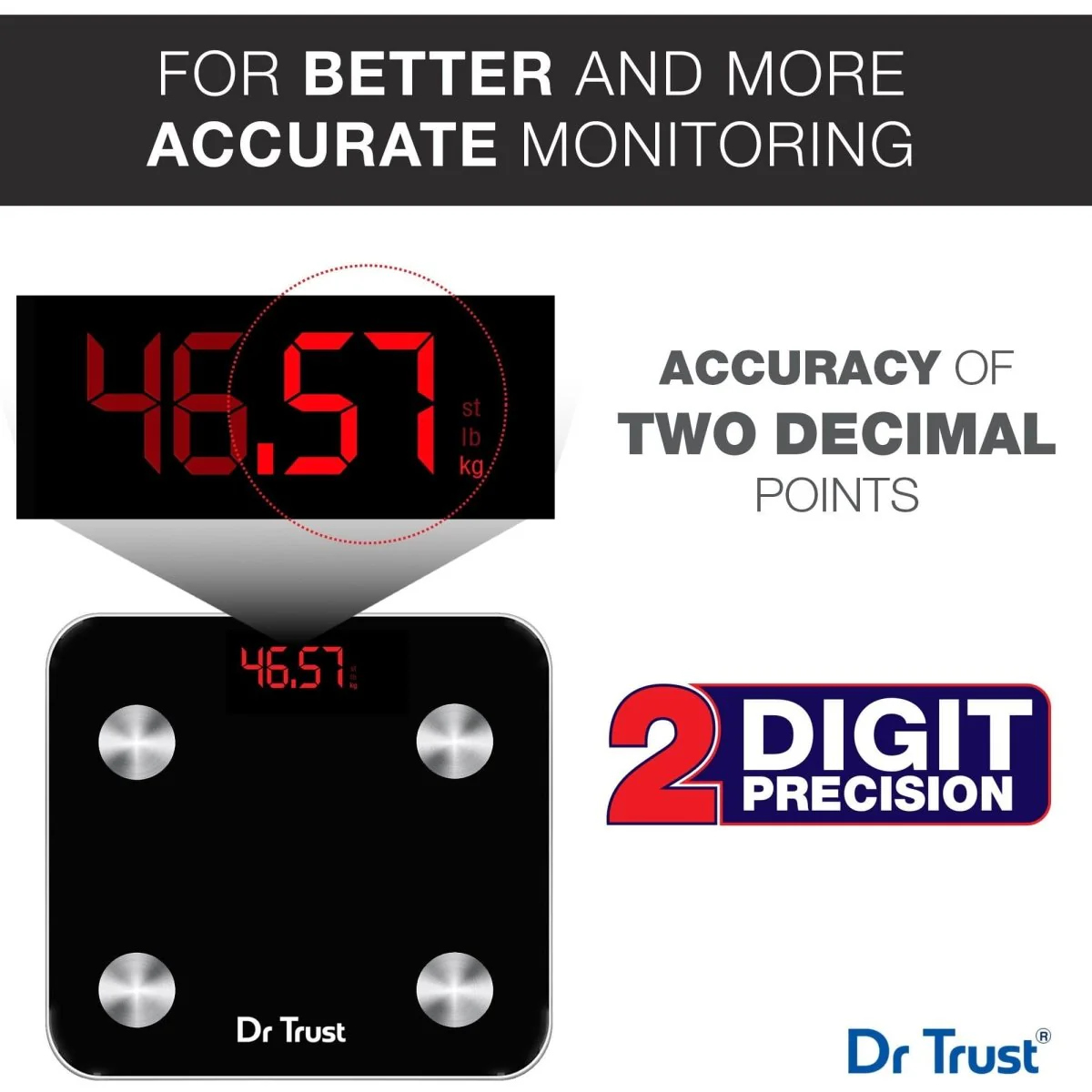 Dr Trust USA Rechargeable Smart Body Composition Analyzer Fat Scale - Image 4