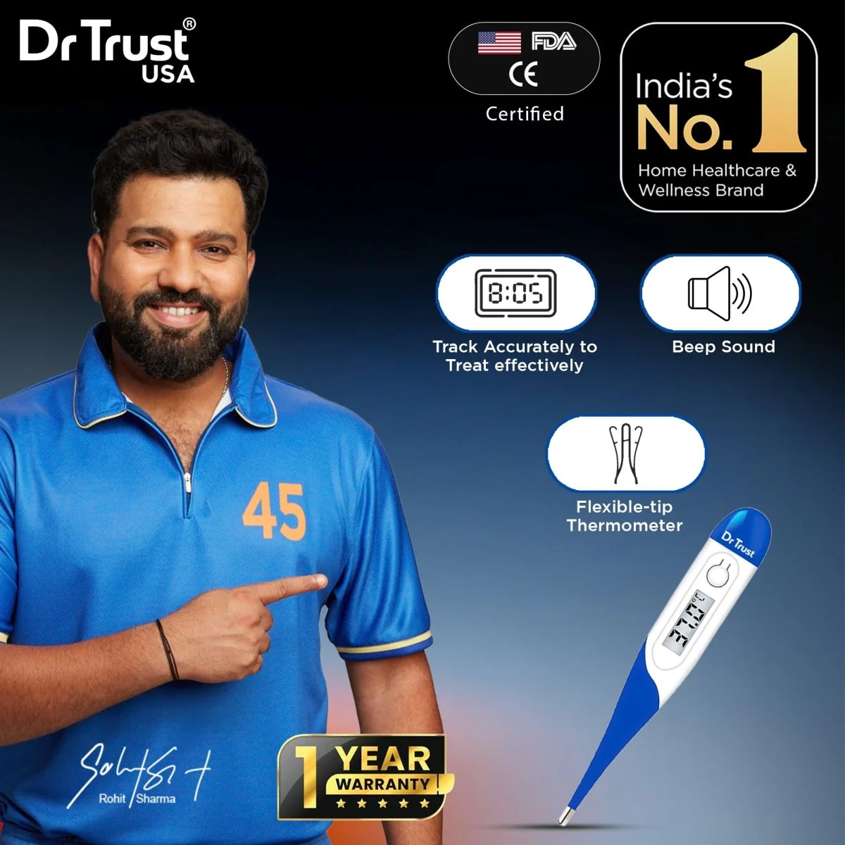 Dr Trust USA Flexible Tip Digital Thermometer 604 - Image 2