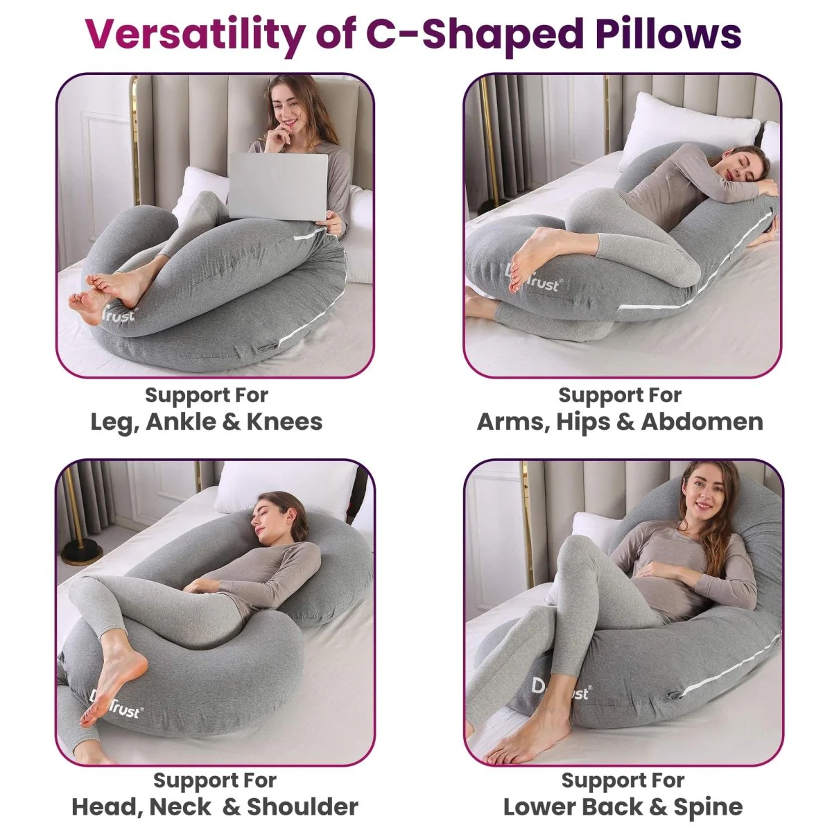 Dr Trust C-Shaped Full Body Pillow | Multi-Purpose Maternity Support 362 - Image 4