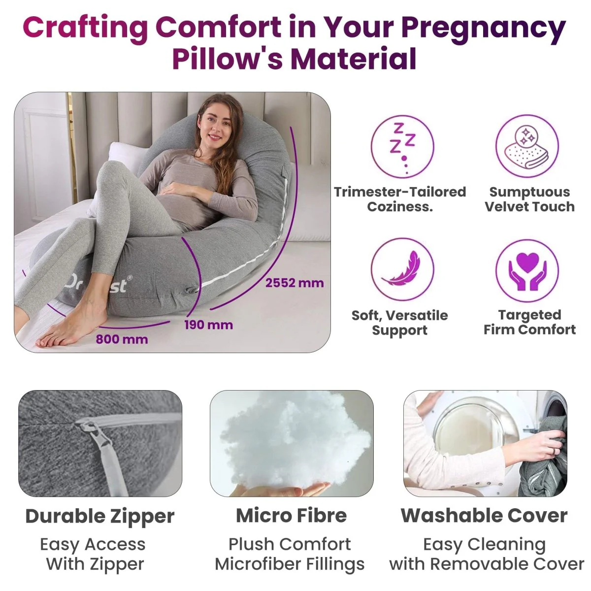 Dr Trust C-Shaped Full Body Pillow | Multi-Purpose Maternity Support 362 - Image 5