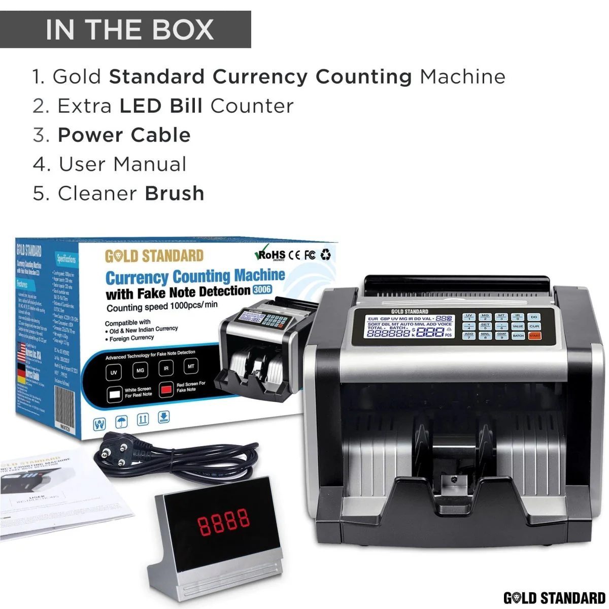 Goldstandard USA Currency Note Counting Machine 3006 - Image 6