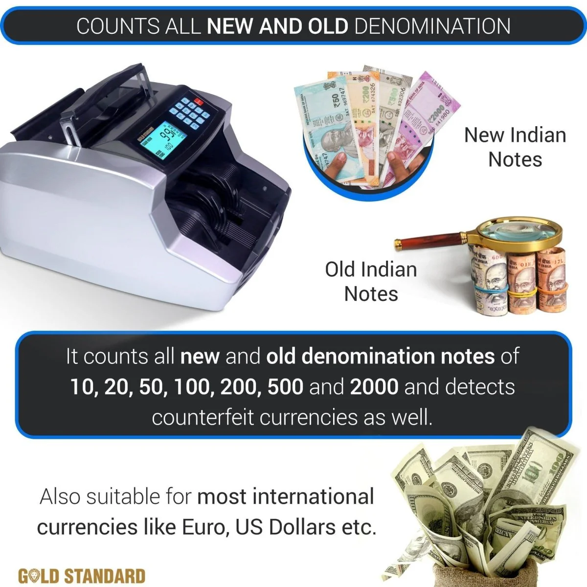 Goldstandard USA Currency Note Counting Machine 3001 - Image 4
