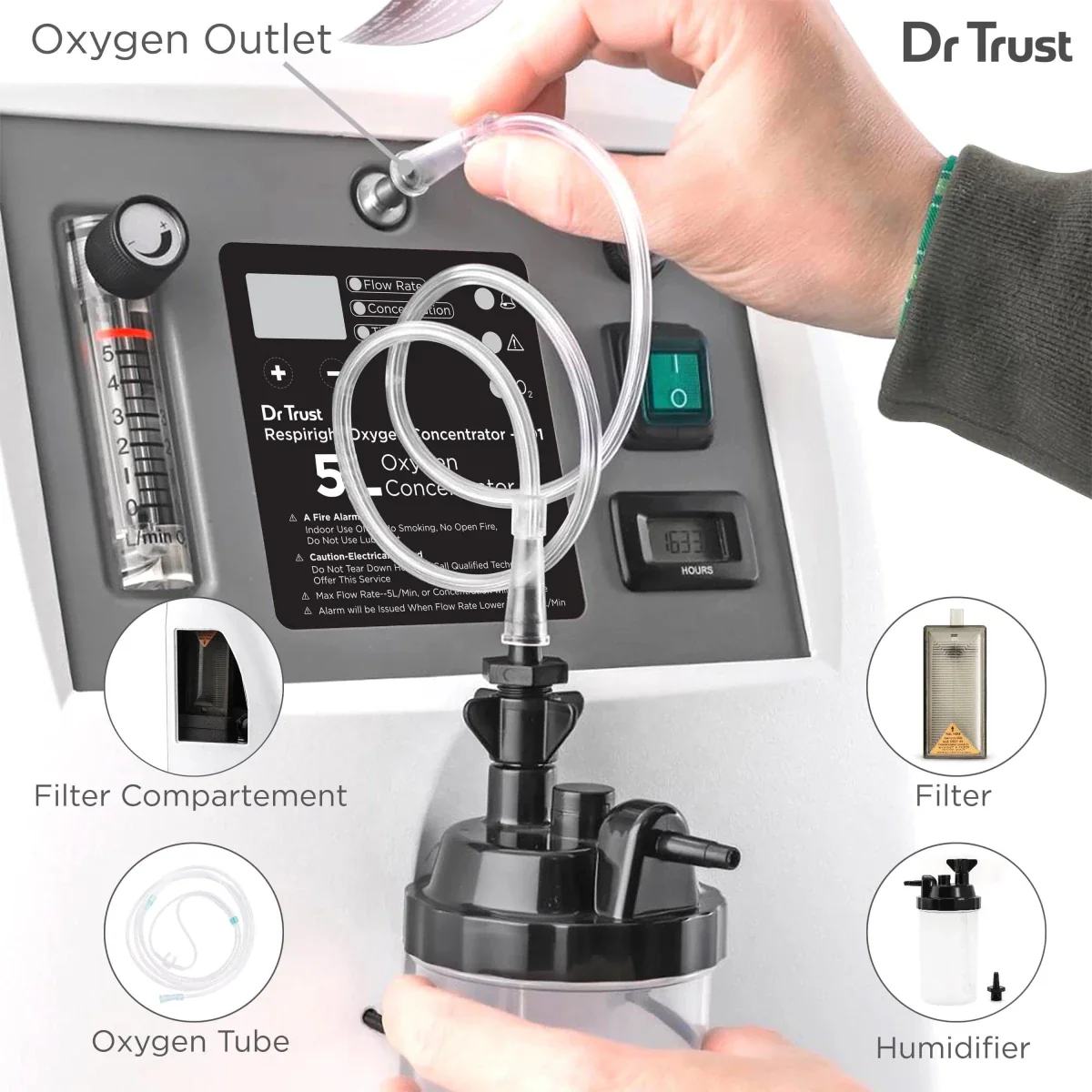 Dr Trust USA 5L Oxygen Concentrator 1101 - Image 4